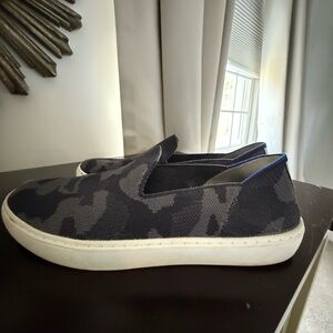 Rothy's Black & Grey Camouflage Slip-On Sneakers